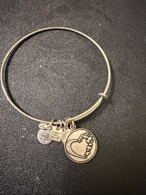 Alex and Ani Silver Heart Cluster Charm Expandable Bangle